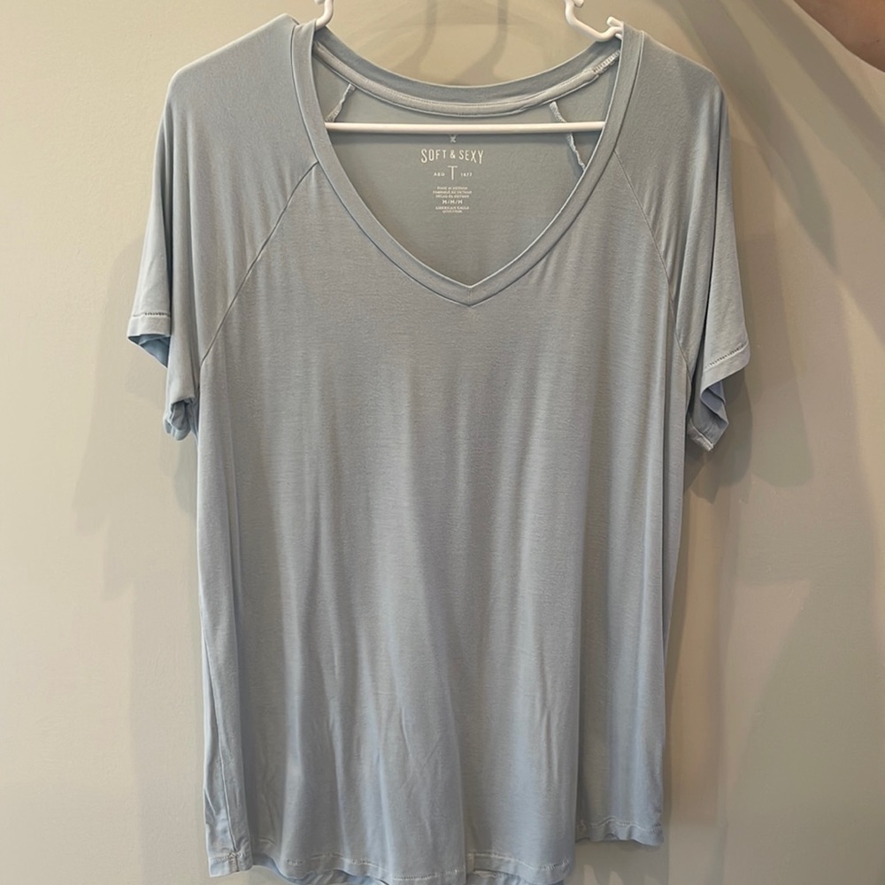 Aerie Light Blue V-neck